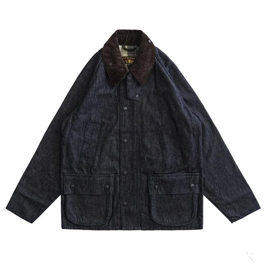 UrbanEdge | Men’s Denim Trench Coat – Rugged Elegance & Timeless Style