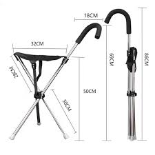 Urban Travel Walking Cane Folding Stool – Lightweight 2-in-1 Portable Cane & Seat