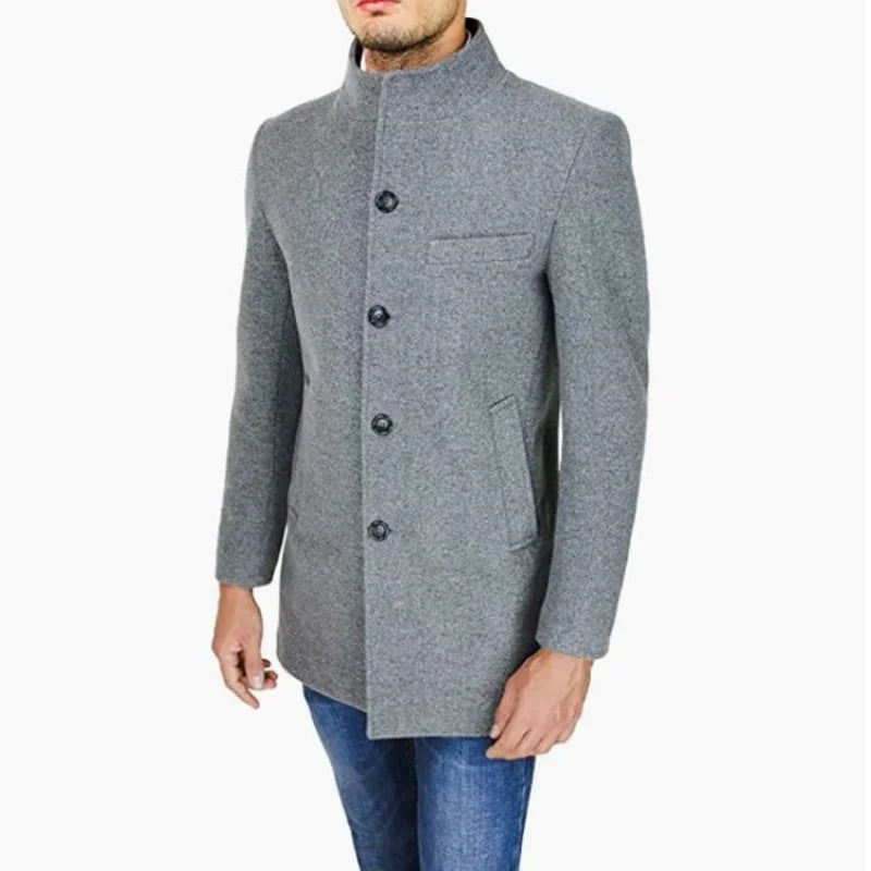 UrbanEdge | Men’s Single-Breasted Wool Blend Trench Coat – Timeless Elegance